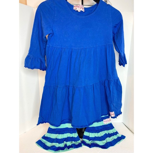 Ruffle Girl, Sleeve Knit Dress And Pants, Size 10 Girls - Picture 1 of 16